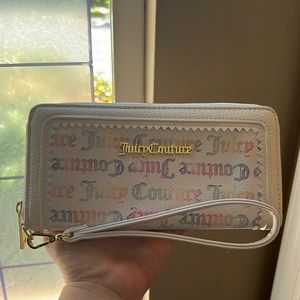JUICY COUTURE WHITE Gothic print wallet
